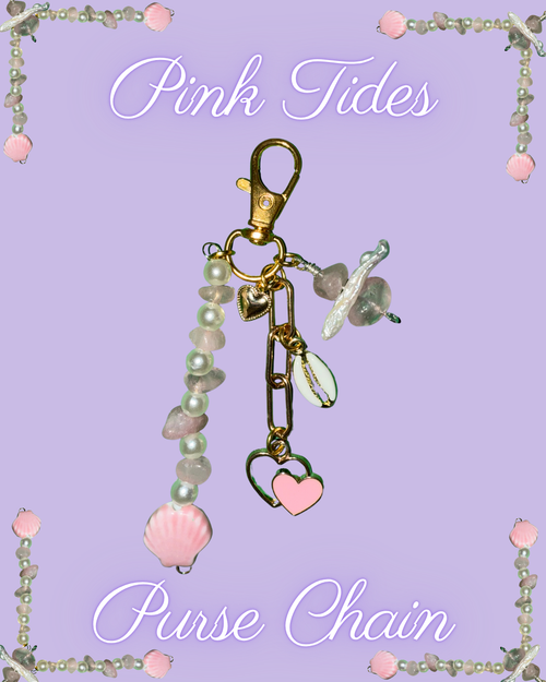 Pink Tides Gold Purse Chain / Keychain