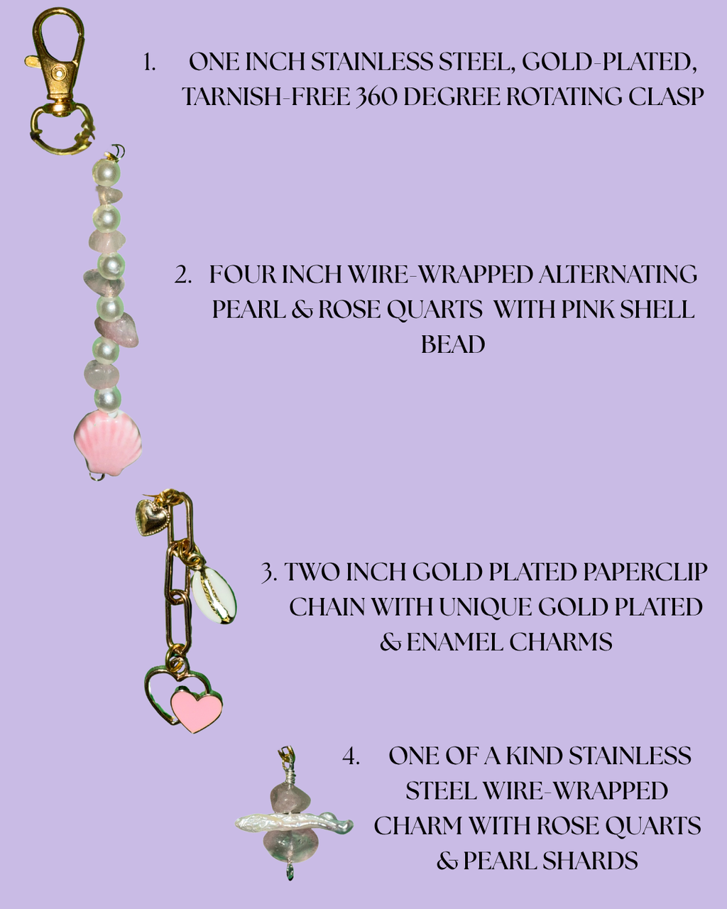 Pink Tides Gold Purse Chain / Keychain