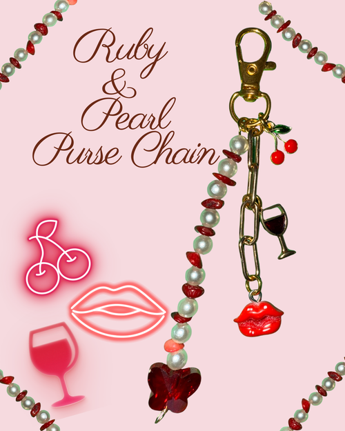 Ruby & Pearl Purse Chain / Keychain