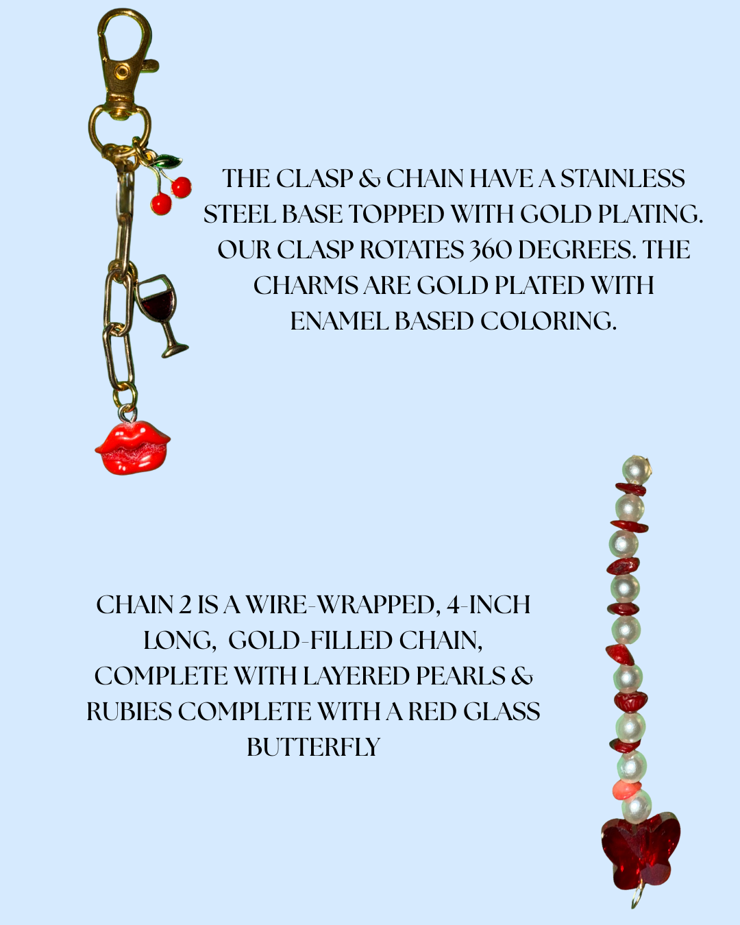 Ruby & Pearl Purse Chain / Keychain