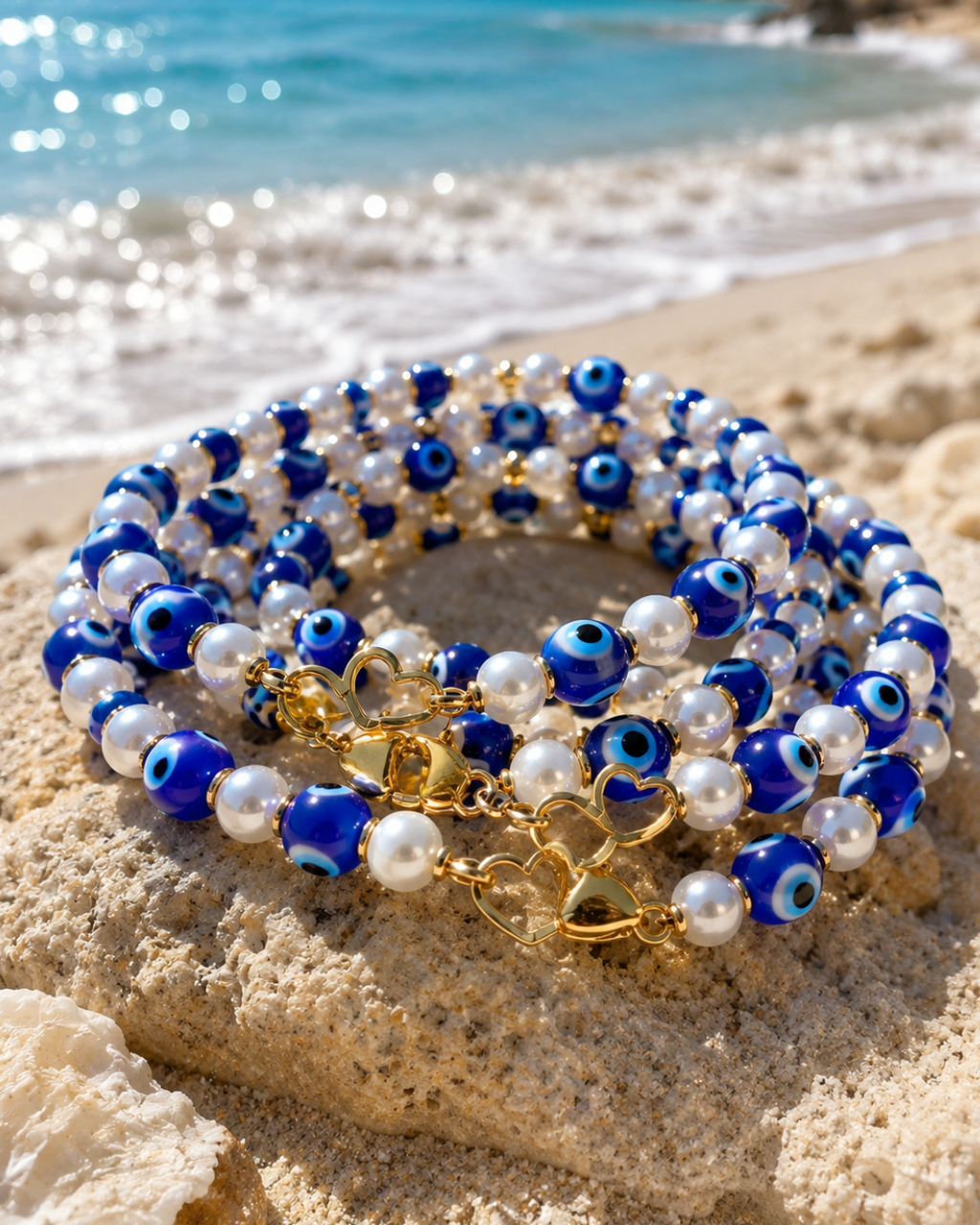 Evil-Eye Gold-Filled Beaded Bracelet